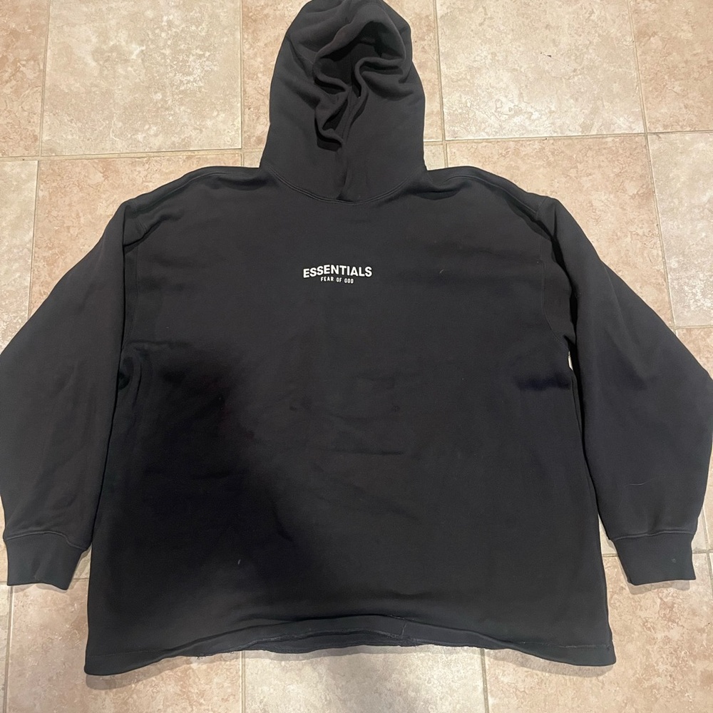 Essentials Black Sweatshirt Hoodie Classic Design